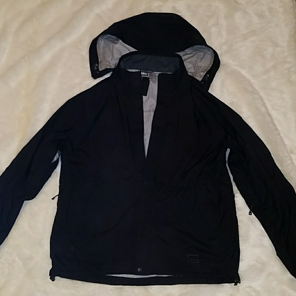 REI waterproof black jacket